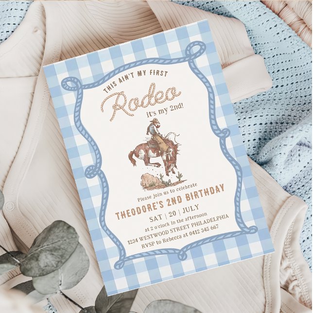 Invitación Este no es mi primer Gingham de Rodeo  (Subido por el creador)