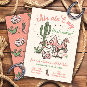 Invitación Este no es mi primer Rodeo Cumpleaños Vaquera