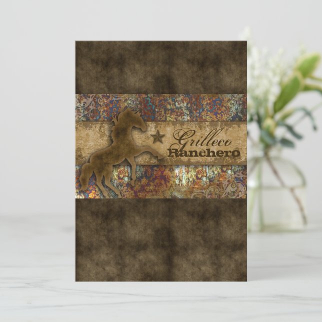 Invitación Este no es mi primer rodeo del Híptico Occidental (Anverso de pie)