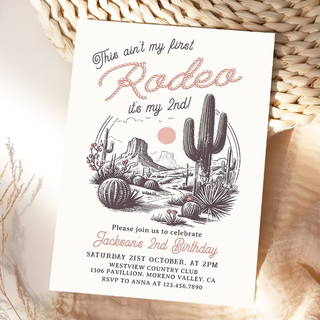 Invitación Este no es mi primer rodeo del segundo cumpleaños  (Subido por el creador)