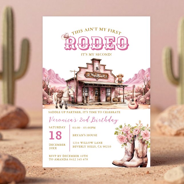 Invitación Este no es mi primer rodeo es mi segundo cumpleaño (Subido por el creador)
