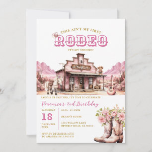 Invitación Este no es mi primer rodeo es mi segundo cumpleaño