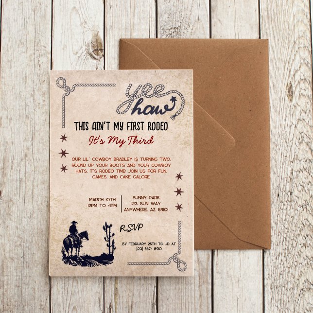 Invitación Este no es mi primer rodeo es mi tercera invitació (Subido por el creador)