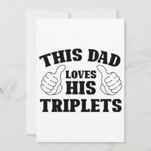 Invitación Este papá ama sus trillizos - Regalo para papá con