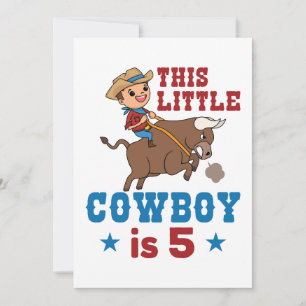 Invitación Este pequeño vaquero tiene 5 cumpleaños de rodeo o