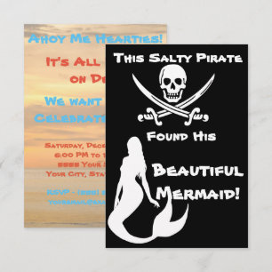 Invitación Este Pirata Salado Encontró a Su Bella Sirena