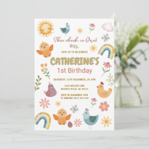 Invitación Este Pollito Cumple Un Año Primer Cumpleaños