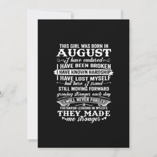 Invitación Este regalo de cumpleaños para niña nació en agost