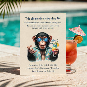 Invitación Este viejo mono es 50 divertido cumpleaños 50
