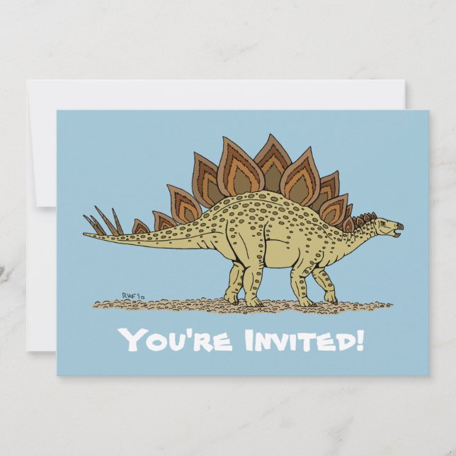 Invitación Estegosaurio de dinosaurio Jurásico (Anverso)
