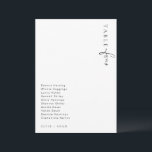 Invitación Estelle Modern Minimalista Boda Número de tabla<br><div class="desc">El número de la tabla Estelle presenta un diseño minimalista moderno con una letra manuscrita con un fondo blanco para un aspecto limpio y sencillo. El encabezado del guión es una imagen que no se puede editar. El resto del texto es totalmente editable. Para una personalización más avanzada de este...</div>