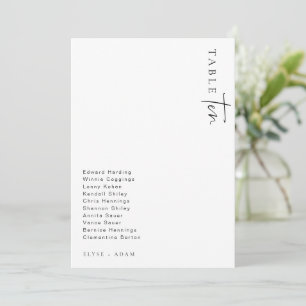 Invitación Estelle Modern Minimalista Boda Número de tabla