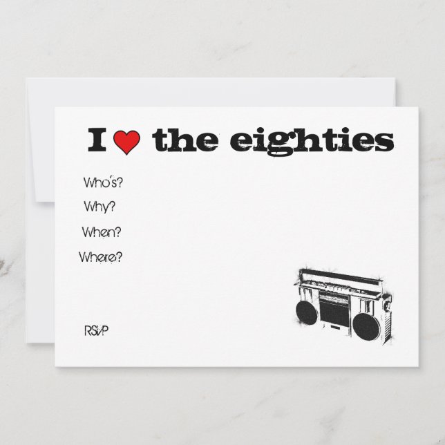 Invitación estéreo de los 80 (Anverso)