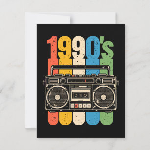 Invitación estéreo portátil retro de cassette de los 90