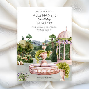 Invitación Estética acuarela elegante fiesta en el jardín ver