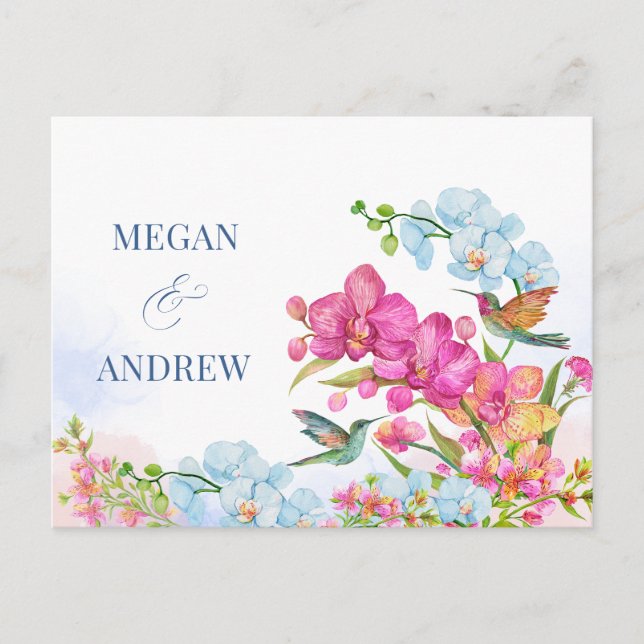 Invitación estética de boda floral (Anverso)