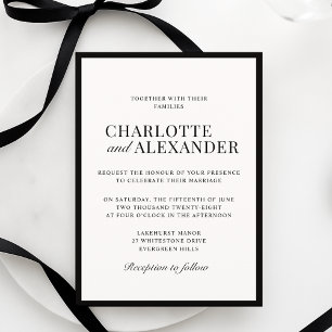 Invitación Estética de dinero antiguo, blanco sucio, boda enm