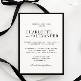 Invitación Estética de dinero antiguo, blanco sucio, boda enm