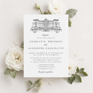 Invitación Estética de dinero antiguo boda fondo transparente