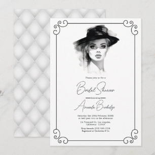 Invitación Estética de dinero antiguo: Desayuno nupcial en bl