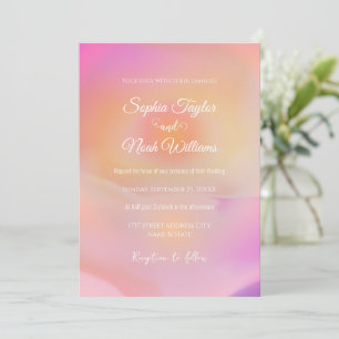Invitación Estética de gradiente de amanecer rosa