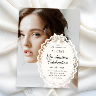 Invitación Estética elegante foto coqueta graduación