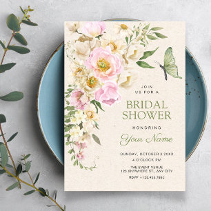 Invitación Estética floral rústica para despedida de soltera