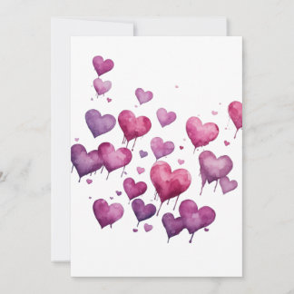 Invitación Estética minimalista con patrón de corazones rojos