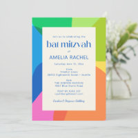Estética moderna Bat Mitzvah geométrica colorida