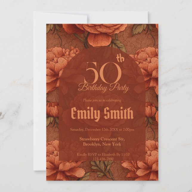 Invitación Estética personalizada de ranúnculos para fiesta d (Anverso)