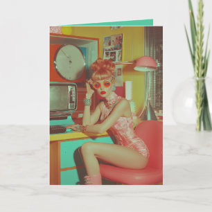 Invitación Estética retro de vidrio futurista