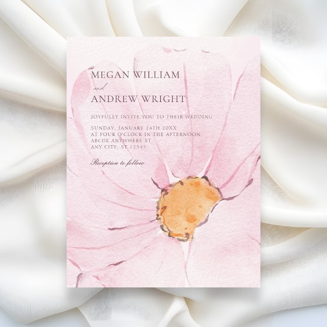 Invitación Estética rosa flor florecer boda (Subido por el creador)