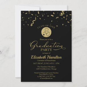 Invitación Estetoscopio Escuela de Enfermería Fiesta de Gradu