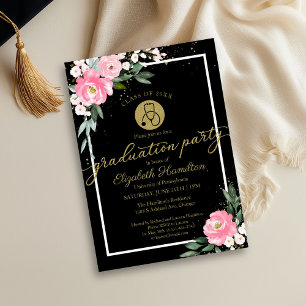 Invitación Estetoscopio Fiesta de Graduación de Escuela de En
