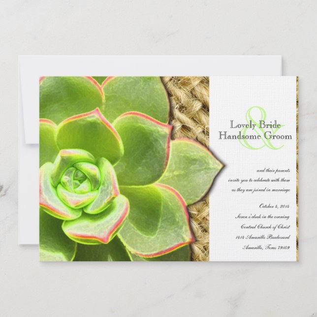 Invitación estilizada de la boda de la gallina y (Anverso)