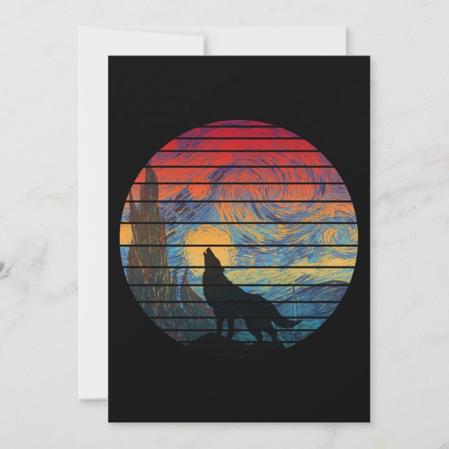 INVITACIÓN ESTILO ABSTRACTO AULLIDO DE LOBO (Anverso)