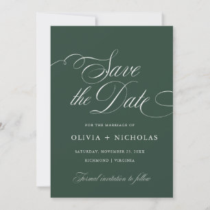 Invitación Estilo americano de caligrafía elegante verde fore