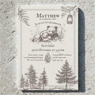 Invitación Estilo Antiguo de Libro de Cuentos de Cumpleaños d