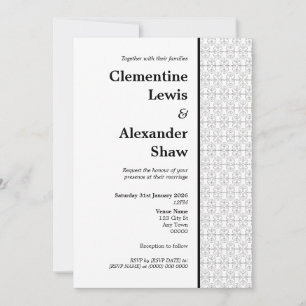 Invitación Estilo Art Déco elegante en blanco y negro