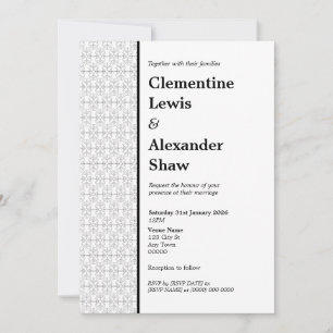 Invitación Estilo Art Déco elegante en negro y blanco