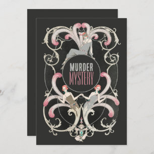 Invitación Estilo Art Deco, fiesta de Halloween de misterio d