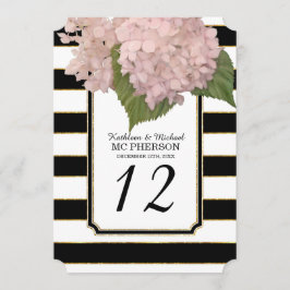 Invitación Estilo Art Deco Moderno Hortensia Falso Dorado Est