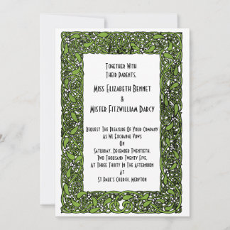 Invitación Estilo Art Deco Muérdago Navidad Invierno