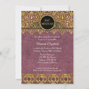 Invitación Estilo Art Déco Nouveau Damask Casa Mansión Ingles