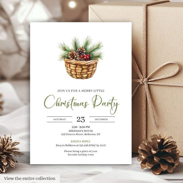 Invitación Estilo Boho Colores Neutros Aguarela Fiesta  (Stylish Boho Neutral Colors Watercolor Holiday Card)