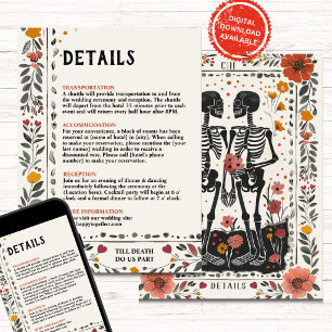 Invitación Estilo Boho Letterpress Esqueleto Tarot Detalles