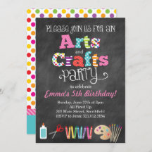 Invitación estilo Chalkboard Fiesta de Arte y Arte