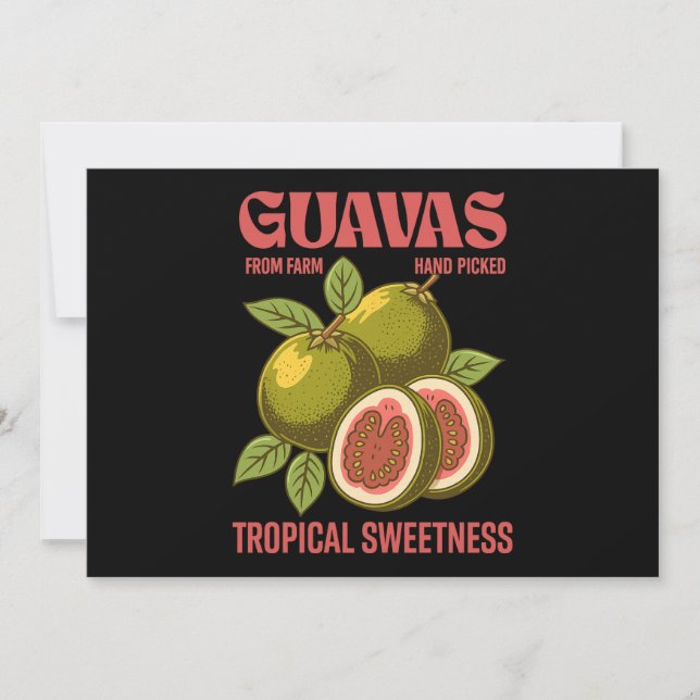 Invitación Estilo de arte gráfico comercial de frutas de Guav (Anverso)