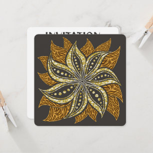 Invitación Estilo de Batik Floral Resumen Africano