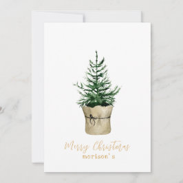 Invitación Estilo de boho del árbol de navidad acuarela
